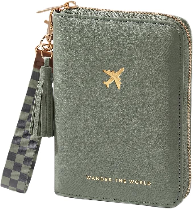 Beautiful Passport Holder for Travel with Wristlet Strap - All-in-One Wallet for Women with Card Slots and Tassel Keychain - Perfect RFID Blocking Case to Keep Your Travel Documents Organized & Safe