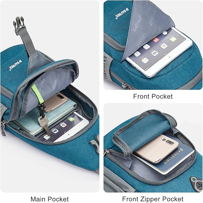 G4Free RFID Sling Bag Crossbody Backpack Small Chest Shoulder Bag Hiking Outdoor
