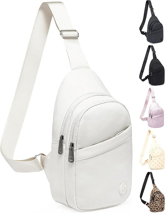 MAXTOP Crossbody Bags for Women Lightweight Sling Chest Bag Fanny Packs for Travel Casual Outdoors Beige