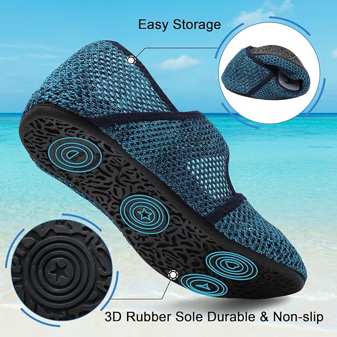 Water Shoes for Women Men Barefoot Beach Swim Aqua Socks Summer Wide Slides Sandals Quick Dry Pool River Sea Sock Shoes