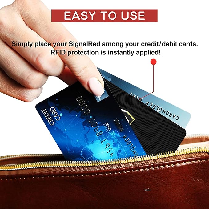 SaiTech IT 8 Pack RFID Blocking Card, One Card Protects Entire Wallet Purse, NFC Contactless Bank Debit Credit Card Protector ID ATM Guard Card Blocker - (Black)
