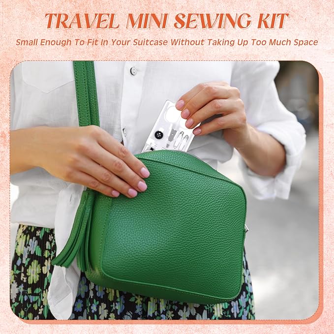 Knitgrip 25 Boxes Mini Travel Sewing Kit Quick Fix Sewing Kits Bulk Basic Portable Pre Threaded Needle Emergency Repair Tool for Adults DIY Handcraft Wedding Gifts Beginner Traveler Home Hotel (White)