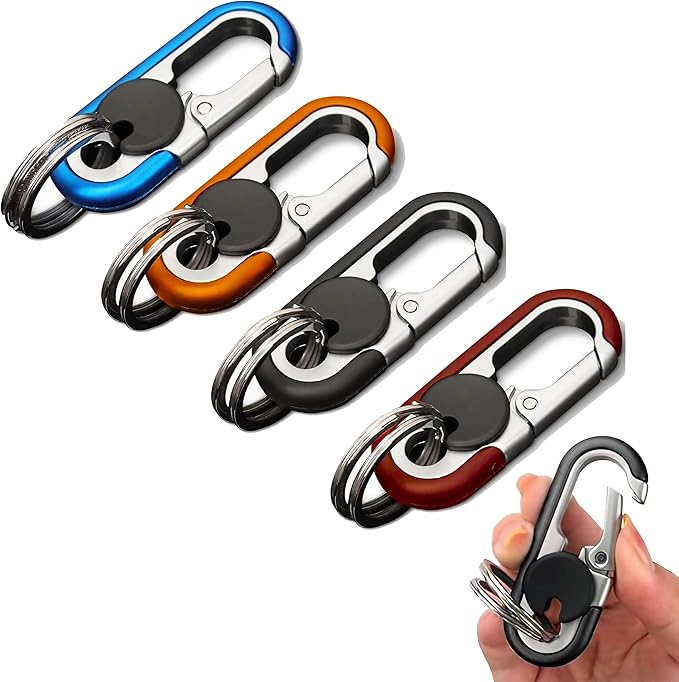 CHRIS GOOD Men's Car Key Chain 3pcs, Personalized Creative Stainless Steel Car Keychain for Men Black