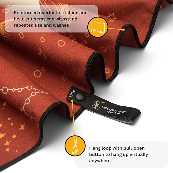 Travel Towel – Packable, Lightweight, Quick-Dry, Fade Resistant, Sand-Repellent – Soft Microfiber Towel for Travel, Backpacking, Beach, Pool, Outdoors – Double-Sided Print – 60” x 30”