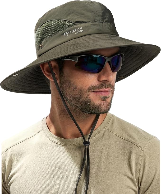 FURTALK Mens Bucket Sun Hat UPF 80+ Wide Brim Hiking Fishing Beach Outdoor Hats