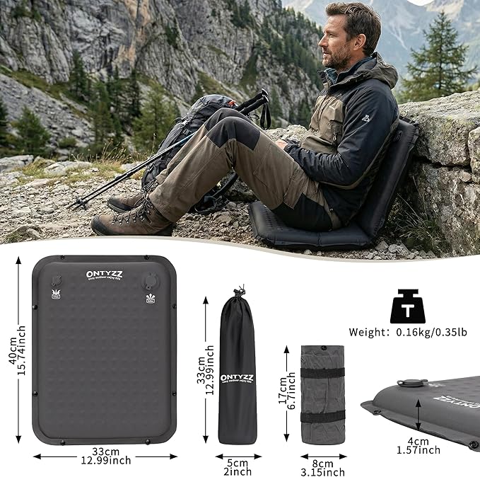 ONTYZZ Inflatable Seat Cushion Lightweight Airplane Seat Cushion Stadium Seat Travel Cushion for Climbing Hiking Office Airplane
