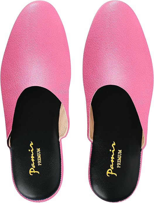 PAMIR Women's Hand-Turned Scuffs, Genuine Leather Indoor House Slippers with Memory Foam