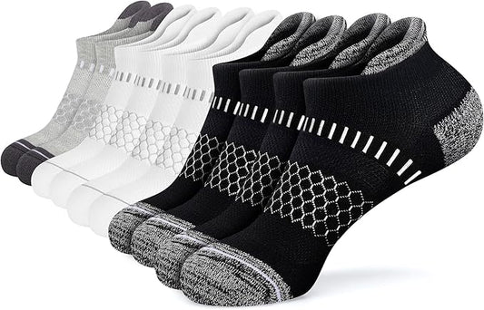 IRAMY Light Compression Socks for Women Arch Support Athletic Cushioned Anti-Blister Comfort Running Ankle Socks 3/5 Pairs