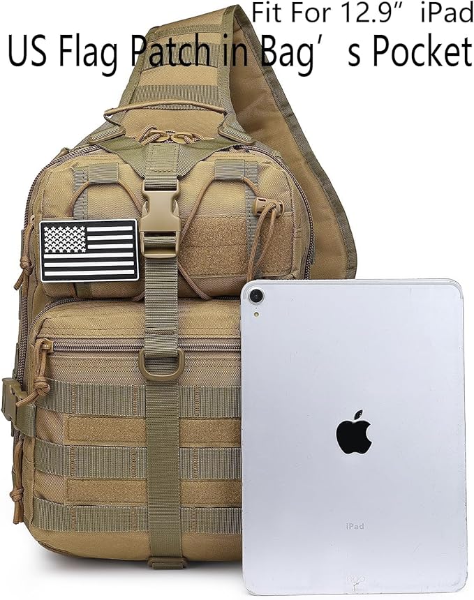 Tactical Sling Pack Big Crossbody Backpack Over Shoulder Bag Military for Men Hiking Outdoor Sport Gym