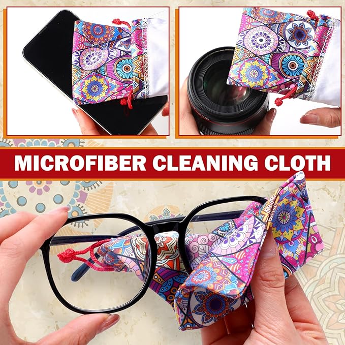 Shinylin 24 Pcs Sunglass Pouch Drawstring Microfiber Pouch Multicolor Soft Sunglasses Case Sunglasses Bag Eyeglass(Vibrant Colors,Charming)