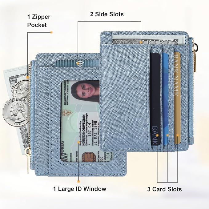 Sodsay Card Case Slim Front Pocket Wallet for Women Credit Card Holder with Keychain | Slim, Credit Card Holder, Front Pocket, with Keychain | Slim
