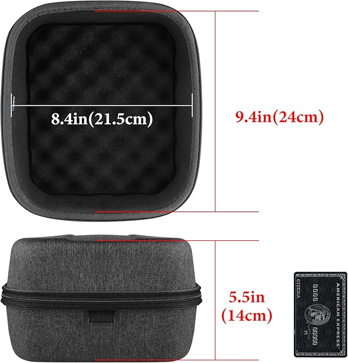 Geekria Shield Case for Large-Sized Over-Ear Headphones, Replacement Hard Shell Travel Carrying Bag with Cable Storage, Compatible with HiFiMAN HE 6se, HE 1000 Headsets (Dark Grey)