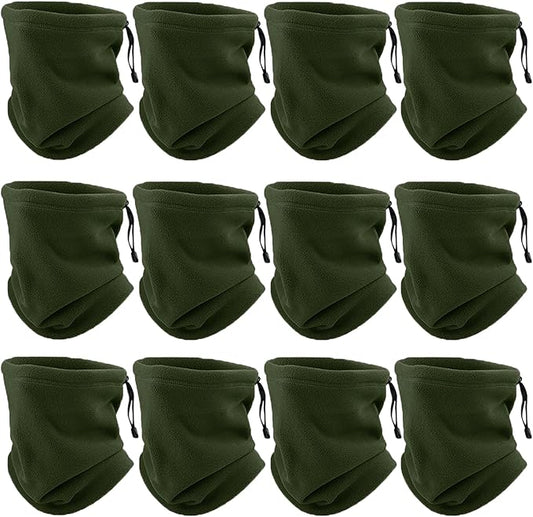 12 Pieces Fleece Neck Warmer For Men Women Winter Neck Gaiter Windproof Face Covering