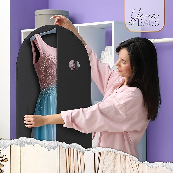 Black Suit, Dress and Gown Garment Travel Bags - 54" x 24" - Men's and Women's