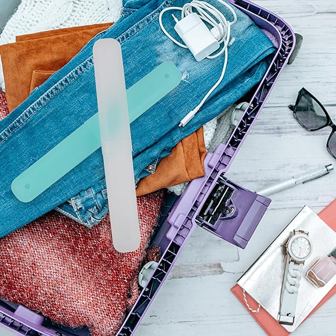Cllayees 6 Pcs Travel Toothbrush Case Holder, Breathable Portable Toothbrush Container, Multiple Color Clear Toothbrush Holder for Home Trip Camping