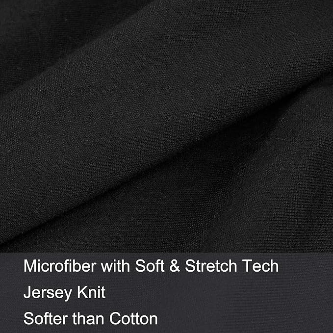 2-Pack Stretch Pillow Cases - Jersey Knit & Ultra Soft Envelope Closure Pillowcases T-Shirt Like Microfiber Blend - Suitable for 20x36/20x40 King Size Set of 2, Black