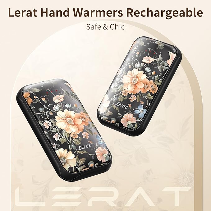 LERAT Hand Warmers Rechargeable,2 Pack Electric Hand Warmers,3-Second Fast Heating,3 Heat Settings,Portable & Lightweight Gifts for Women Men,Outdoor,Camping,Hiking,Skiing,Hunting,Travel