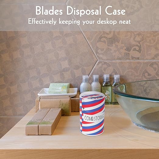 2 Pack Razor Blade Disposal Container for Safety Razor Blade, Detachable Safe Blade Bank for Used Leaf Razor, Large Capacity Razor Iron Disposal Case