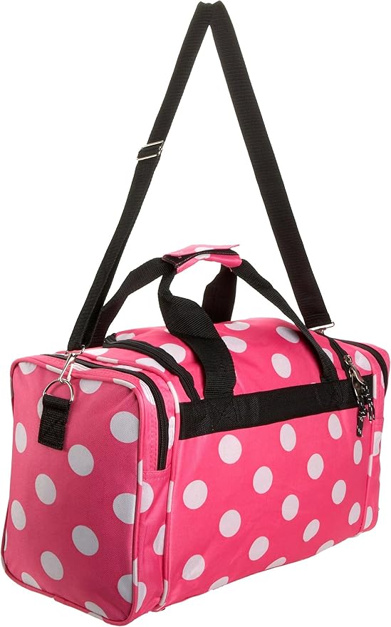 Rockland 19" Polyester Duffel Bag, Pink Dot