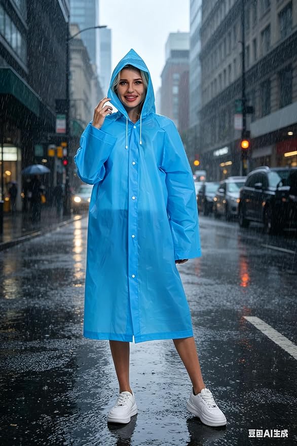 Rain Ponchos for Adults Reusable Raincoats Survival Heavy Duty Military Impermeable 2 Packs Rain Coat…