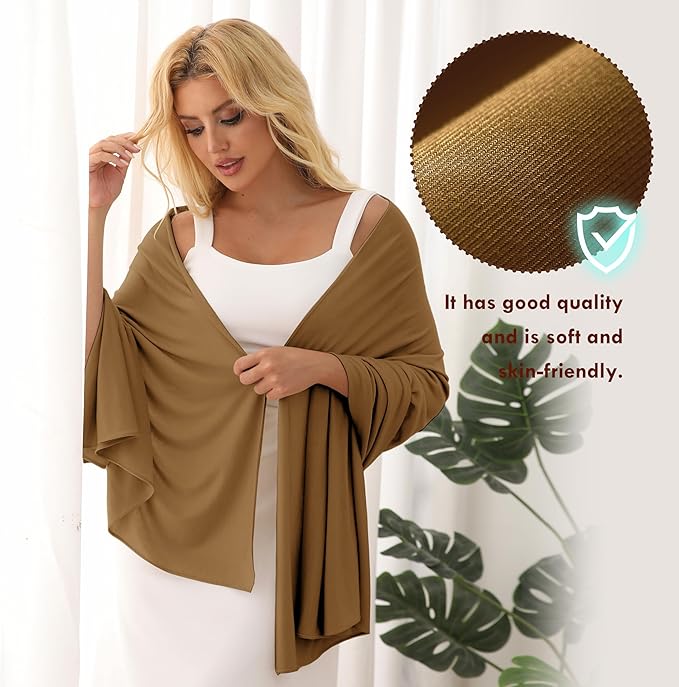 Tencel Shawl Wraps 70 x 35in Travel Essentials Lightweight Pashmina for Travel Blanket Scarf UPF 50+