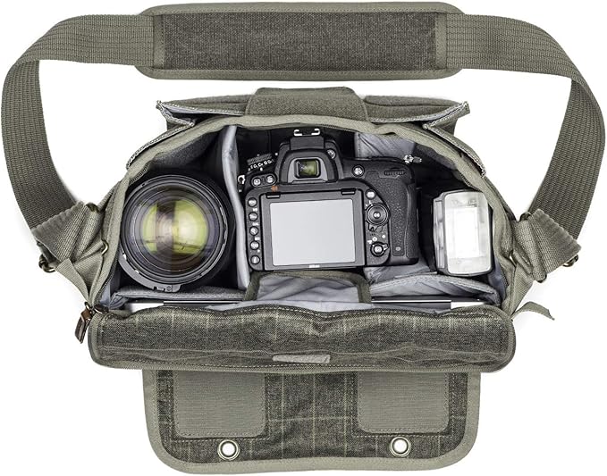 Think Tank Retrospective 10 V2.0 Canvas Shoulder Bag for Mirrorless or Standard DSLR Cameras and Photo Accessories - Pinestone - Large