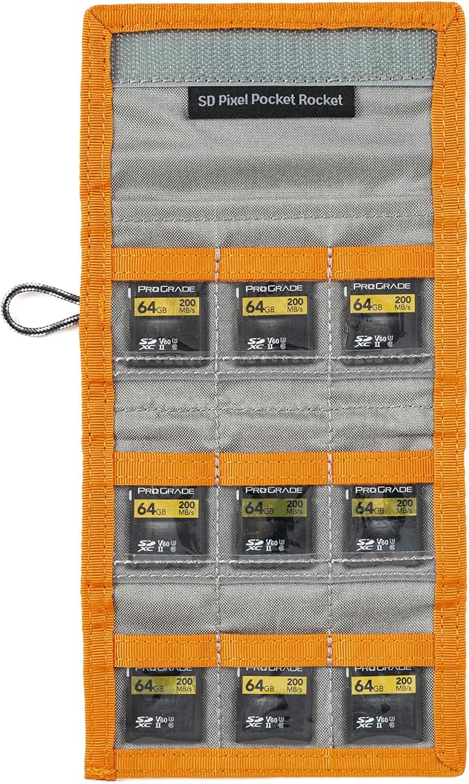 Think Tank SD Pixel Pocket Rocket V2 Folding Wallet for 9 SD or CF Express Type A Memory Cards (Fireside Orange)