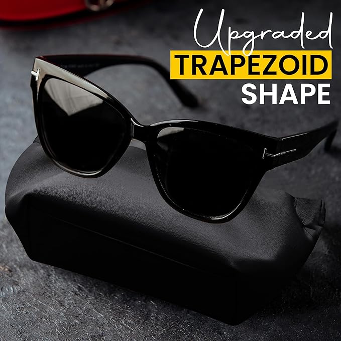 Squeeze Top Sunglass Pouch - Portable Sunglass Organizer Pouch Bags Soft PU Leather Glasses 2 Pack