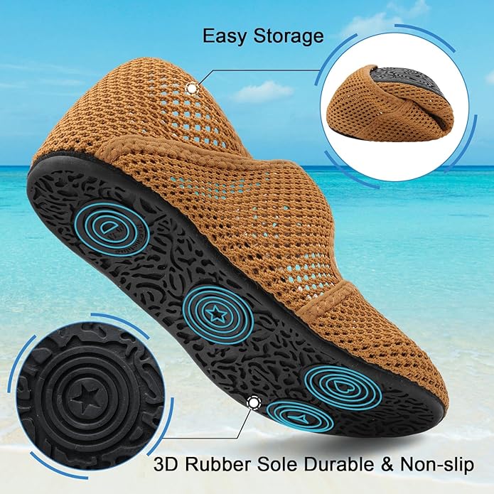 Water Shoes for Women Men Barefoot Beach Swim Aqua Socks Summer Wide Slides Sandals Quick Dry Pool River Sea Sock Shoes