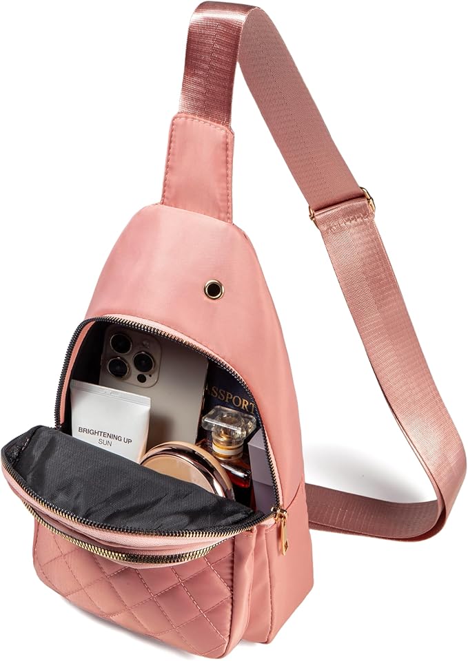 Banelu Small Sling Bag Crossbody Sling Backpack for Women, Small Crossbody Purses Cross Body Bag - Pink