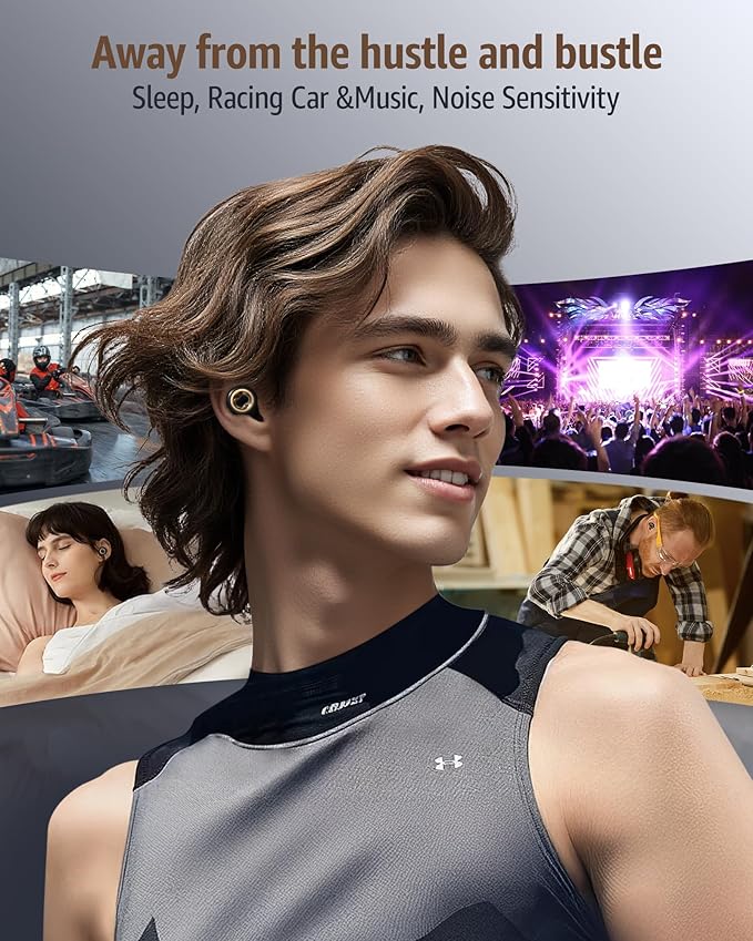 Sleeping Ear Plugs: 45DB Noise Cancelling Ultra-Comfy Reusable Ear Plug- Silicone Hearing Protection for Concerts & Travel & Snoring with 8 Eartips -Earbuds for Side Sleepers