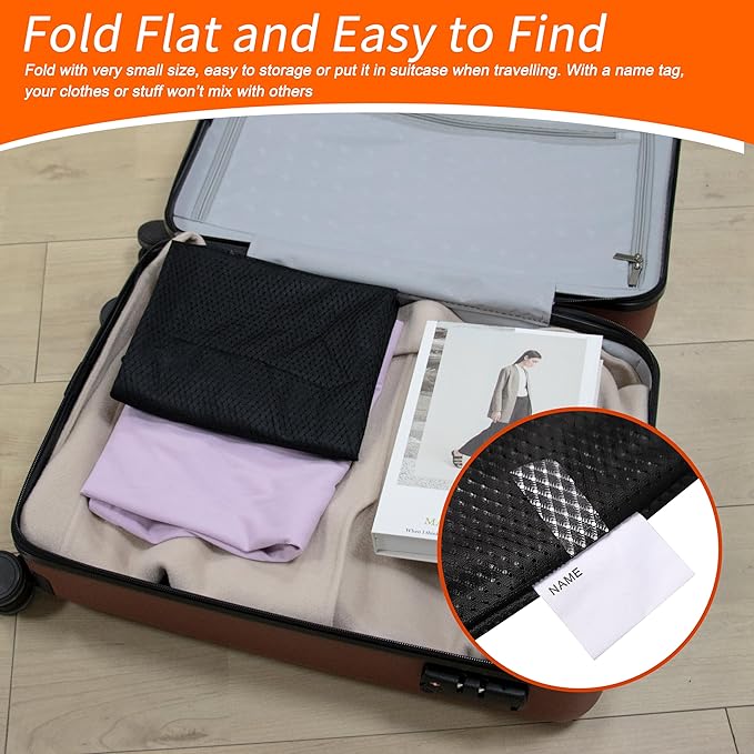 Polecasa Heavy Duty Diamond Mesh Laundry Bags 24x36"- Machine Washable Large Commercial Grade Laundry Bag with Drawstring & ID Tag for College Dorms, Travel, Sports Equipment – Black