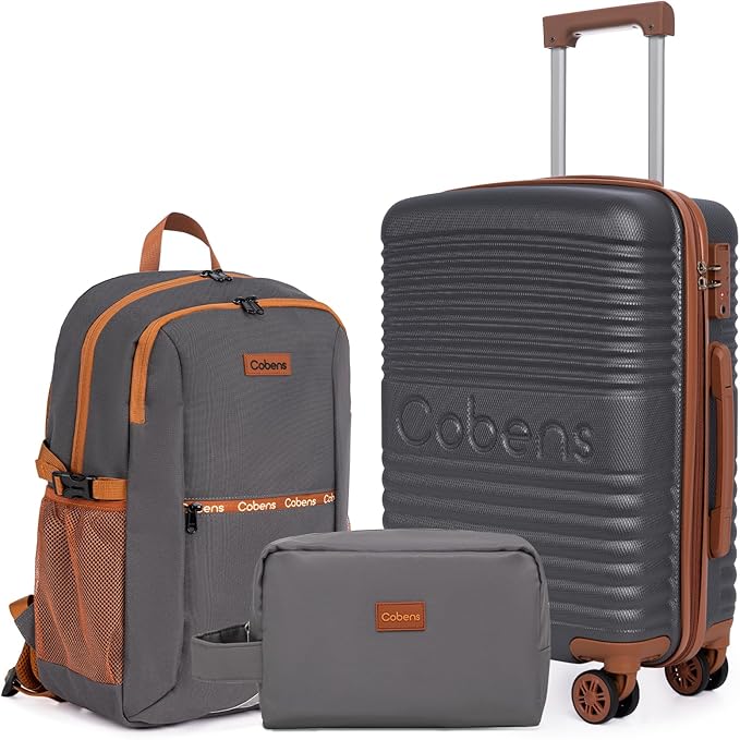Carry-on Luggage 22x14x9 Airline Approved, Suitcases with Wheels Hardshell， Lightweight Luggage Set with TSA Lock， 20Inch Black Carry-on Suitcase