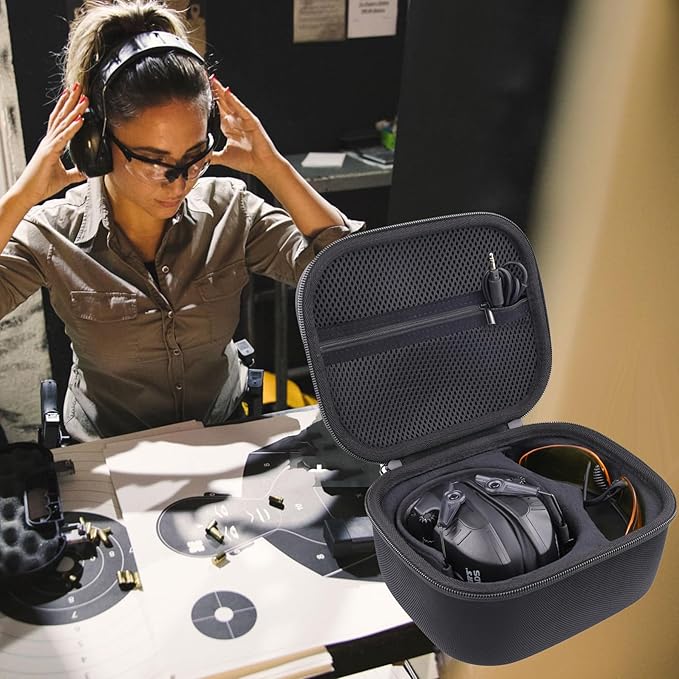 Storage Case Compatible with Walkers Razor Slim/Howard Leight Honeywell Impact Sport Electronic Ear Protection Muffs
