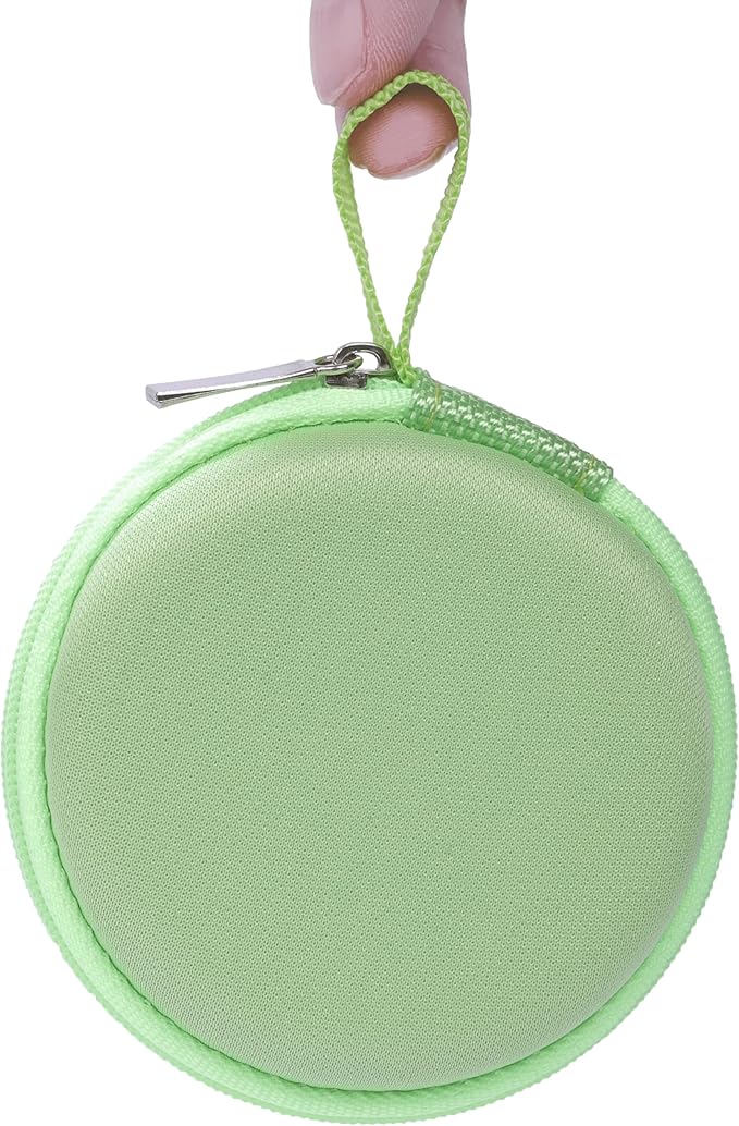 Ginsco Mini-Portable Hard Shell Earbuds Case for Apple EarPods Headphones USB-C Wired Ear Buds/Samsung Galaxy Wired Earbuds, Travel Case for Earphones Earplugs (1, Green)