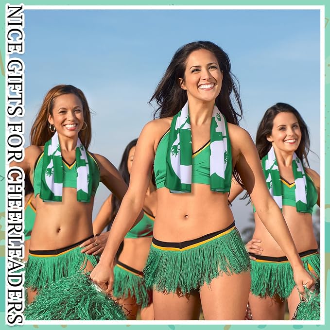 12 Pcs Cheerleader Cooling Towel Cheer Gifts Bulk for Team Cheer Sports Gifts with Bags 40" x 12" Breathable Chilly Microfiber Cooling Towel for Yoga Sport Gym Party Favor (Green)