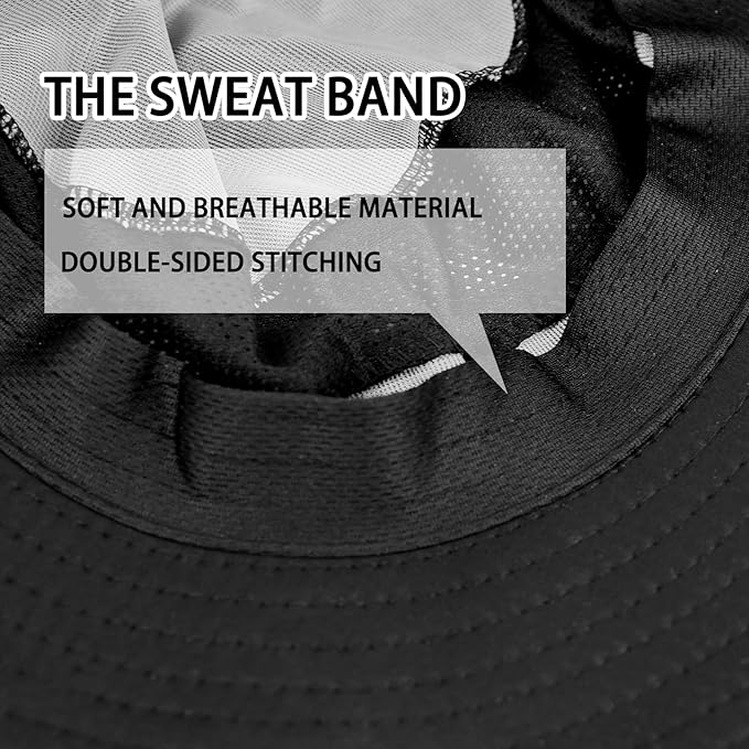 Sun Hats for Men Women Fishing Hat UPF 50+ Breathable Wide Brim Bucket Hats Summer UV Protection Safari Hat with Neck Flap