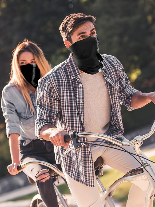 SATINIOR 8 Pcs Neck Gaiter Face Mask, Reflective Summer UV Protection Cooling Scarf Neon Breathable Bandana for Men Women