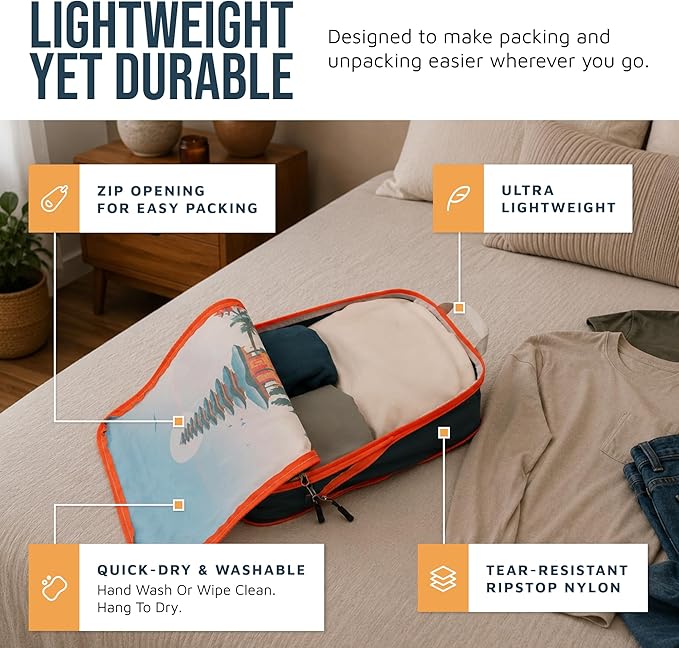 Large Compression Packing Cubes for Travel-Packing Cube Luggage Organizers 7 Piece Set for Checked Luggage-Ultralight, Expandable/Compression Bags by TRIPPED Travel Gear (Bucketlist)