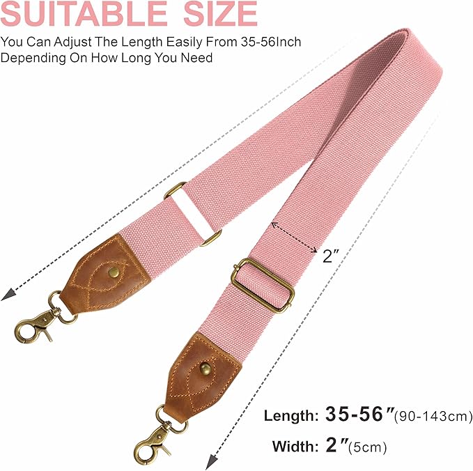 Nefelibata Purse Strap-2"Crazy Horse Leather Bag Strap Adjustable Replacement,Retro Jacquard Embroidery Crossbody Straps