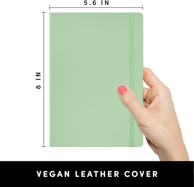 PAPERAGE Lined Journal Notebook, Hardcover Journal for Women & Men, 252 Pages, (5.6 in x 8 in), College Ruled Journaling Notebook for Work, School Supplies & Note Taking, (Sage Green)