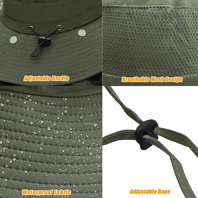 Fishing Hat for Men & Women, Outdoor UV Sun Protection Wide Brim Hat with Face Cover & Neck Flap