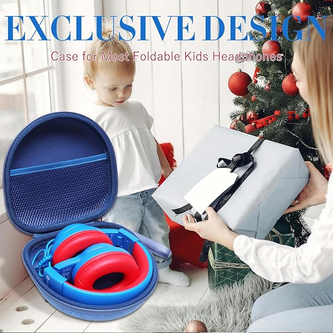 Kids Headphones Case Compatible with iClever BTH12 / HS19 / BTH26 / JoySpark-T5 / Candy Bila BH03 / EarFun/IMYB/MIDOLA MD-B01 / noot Products Foldable Kids Headphones, Rose Gold (Case Only)