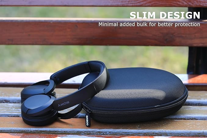 Ginsco Universal Headphone Case Compatible with JBL Tune 510BT 720BT, Sony WH-CH 720N/WH-CH520, Soundcore Q20i/Q30 BERIBES KVIDIO TOZO etc, 1680D Oxford Travel Carrying Hard Shell Case Black