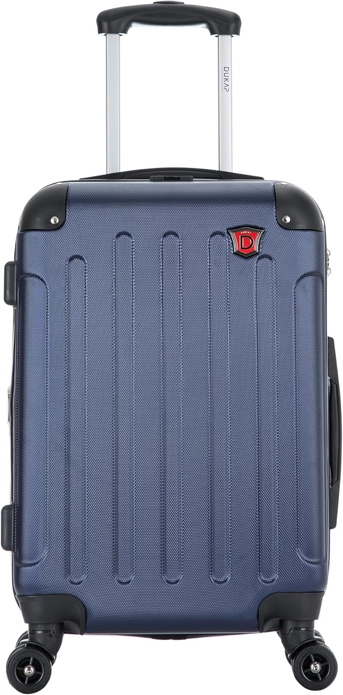 DUKAP INTELY Luggage with Integrated USB Port and Spinner Wheel | Spacious Travel Suitcase with TSA Lock and Ergonomic GEL Handle | 20 Inch Hardside Carry-On Luggage | Blue