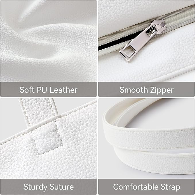 WLLWOO Soft Vegan Leather Tote Bag for Women Large Casual Hobo Handbags Zipper Shoulder Work Daily Weekender Travel Purse