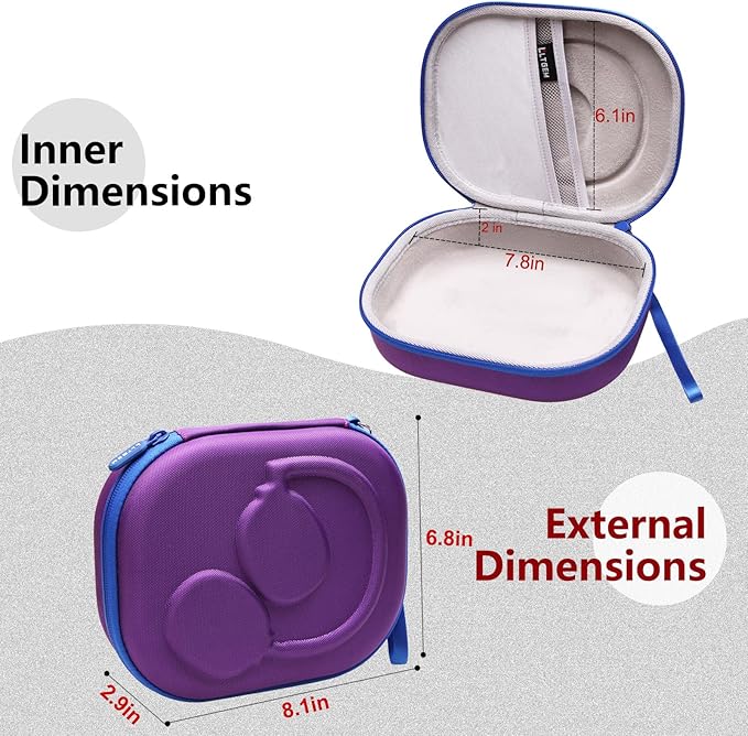 LTGEM Case Compatible with JBL Tune 520BT / 720BT / 520C / 770NC / 510BT / 670NC, for JBL Live 770NC / 670NC / 680NC / 780NC Headphones, Purple+Gray