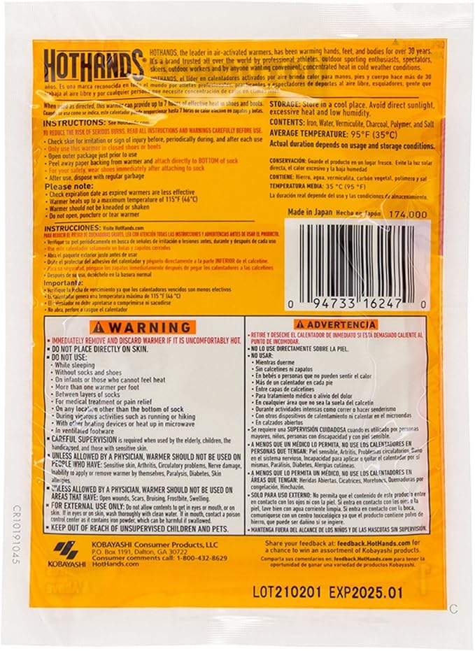 HotHands Bigfoot Adhesive Toe Warmer | 5 Pair Value Pack