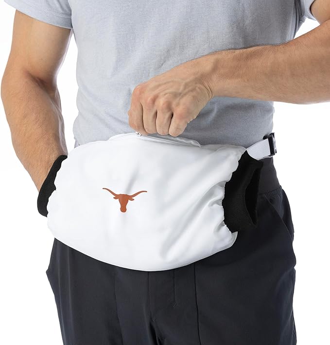 Northwest NCAA Texas Longhorns Hand Warmer with Adjustable Waist Strap, Officially Licensed Cold Weather Hand Muff for College Sports, Outdoor Sports, Insulated Pocket, Polyester, 7 x 15 in