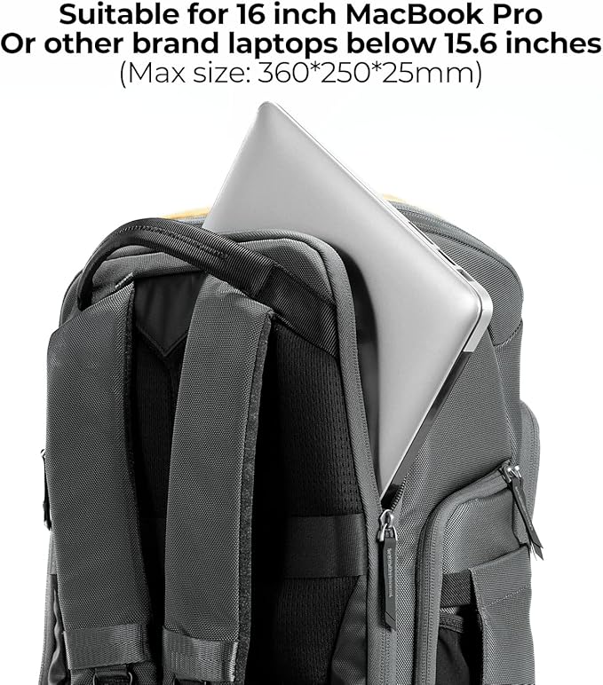 K&F CONCEPT Professional Camera bag Backpack 25L Large Capacity Camera Case with Raincover 15.6 Inch Laptop Compartment Compatible with Canon/Nikon/Sony/DJI Mavic Drone Travel Camera Backpack